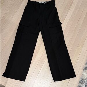 Zara Black Wide-Leg Cargo Pants